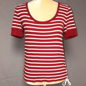 Chaps Red and White Striped Shirt - Size Medium